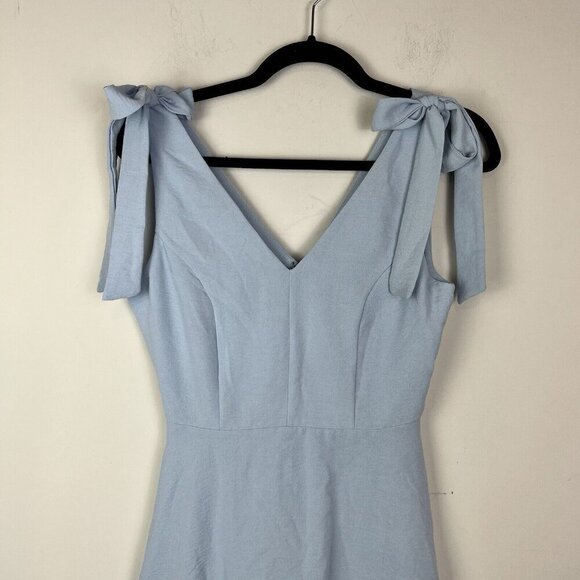 Altar'd State Light Blue Bow Tie Shoulder Fit & Flare Mini Dress Size Small - Picture 3 of 11